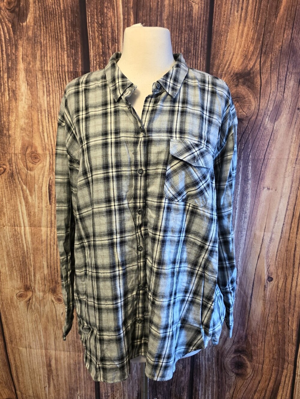 JJill Button Up Shirt Size XL Plaid